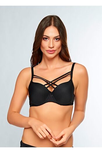 Doğan Black String Supported Women's Bra