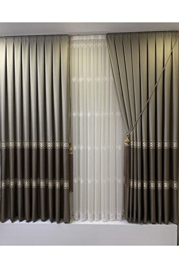 Fon Dünyası Panel Background Curtain Cappuccino Mink (single Wing)