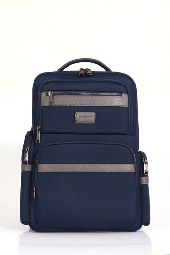 Pierre Cardin 01PC00302 - حقيبة ظهر للكمبيوتر المحمول للأعمال باللون الأزرق الداكن