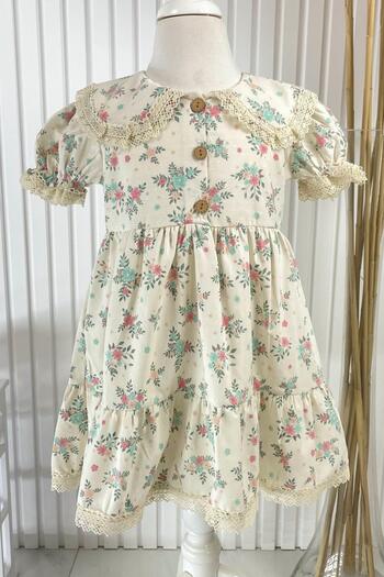 SUBU TASARIM Beige Vintage Dress - MDVK130