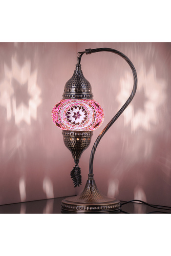 Demmex Gooseneck 40cm - 100% Handcrafted Authentic Turkish Lamp and Moroccan Mosaic Table Bedside