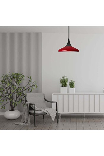 Bamyum Paladin Pendelleuchte - 35 cm Metal Hängelampe, Rote Lampe