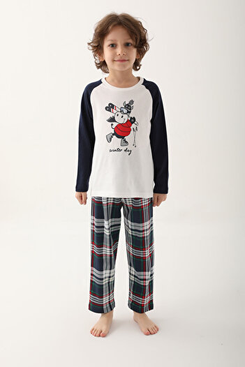 Arnetta Cream Boy's Long Sleeve Pajama Set
