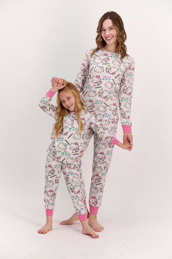 Hello Kitty Licensed Beige Melange Women's Pajama Set