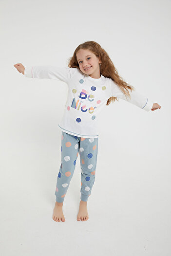 ROLY POLY Rolypoly Be Nice Krem Kız Çocuk Uzun Kol Pijama Takım