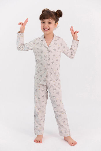 ROLY POLY Rolypoly Relax Bejmelanj Kız Çocuk Gömlek Pijama Takımı