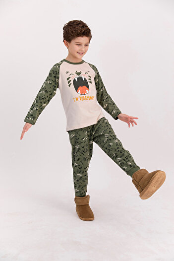 ROLY POLY Rolypoly Im Roarsome Kum Beji Erkek Çocuk Pijama Takımı