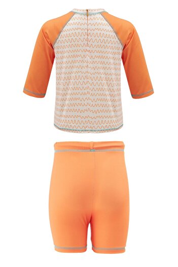 Remsa Mayo Shorts T-Shirt Set Short Sleeve Pineapple Kids Baby Swimsuit 5386 Kawaii Orange
