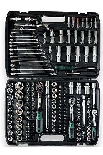 Newstar Tam Profesiyonel Germany 72 Diş Eğik Cırcır 216 Parça Lokma Takımı Oto Tamirci Tam Set 1/2-3/8-1/4