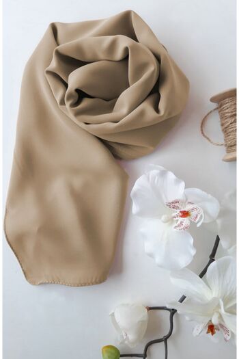 suhneva Beige Chiffon Shawl