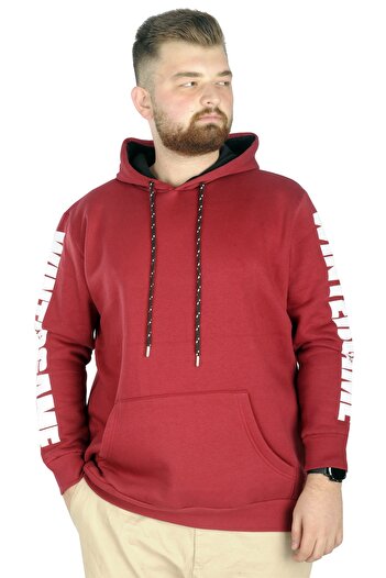 ModeXL Mode Xl Ανδρικό Φούτερ με κουκούλα Kangaroo Wintergame 22541 Claret Red