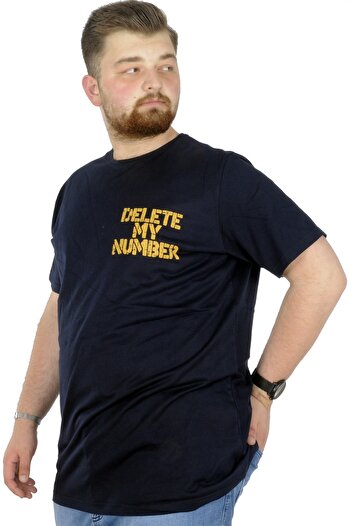 ModeXL Mode Xl Великий розмір Футболка з круглим вирізом Delete 22169 Синій