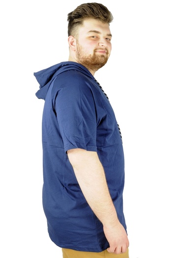 ModeXL Mode Xl Large Size T-shirt Reglan Hooded 22117 Indigo