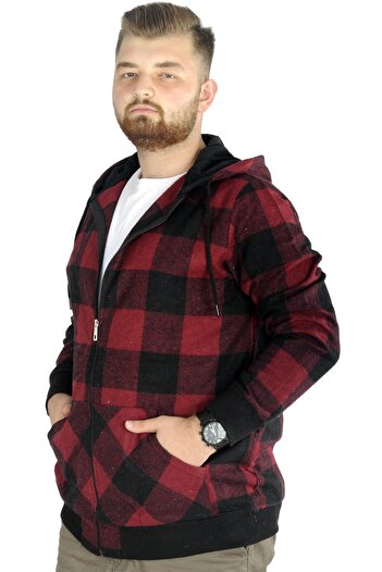 ModeXL Mode Xl Men's Lumberjack Hooded Sweat Pocket 21574 Cherry