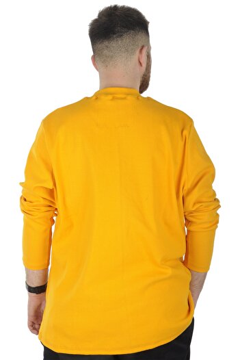 ModeXL Mode Xl Büyük Beden Uzun Kol Yarım Balıkçı Kazak 22558 Hardal