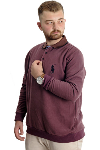 ModeXL Mode XL Plus Size Ανδρικό ιδρώτα Polo Thessaloniki Horse 23442 Dusty Rose
