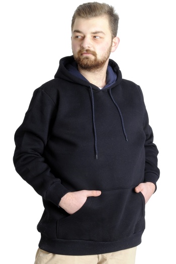 ModeXL Mode Xl Men's Sweatshirt Hooded Pocket Basic 20562 Navy Blue