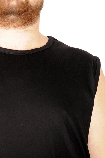 ModeXL Mode Xl Oversize Men's Sleeveless T-shirt Plain 20003 Black