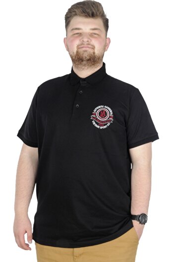 ModeXL Μπλουζάκι Mode Xl Plus Size Polo Los Angeles 22347 Μαύρο