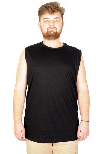 ModeXL Mode Xl Oversize Men's Sleeveless T-shirt Plain 20003 Black