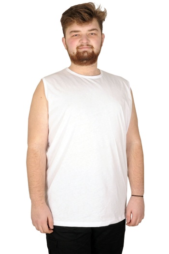 ModeXL Mode Xl Oversize Men's Sleeveless T-shirt Plain 20003 White