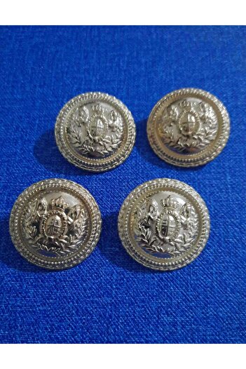 Beyna Yellow Coated Special Design Metal Button - 3 Cm, 1 Pack, 4 Pieces