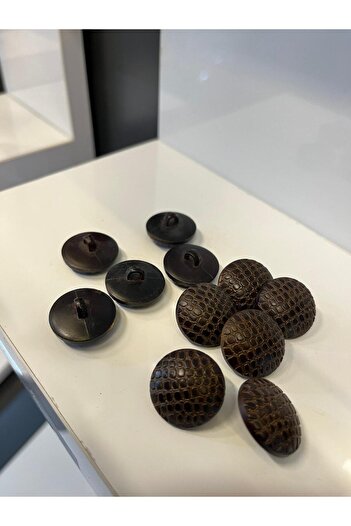 Taşkın Aksesuar 15 Coffee Colored Knobs with Handles - 2.1cm Plastic Accessories Ornamental Pillow Seat and Cardigan Decor