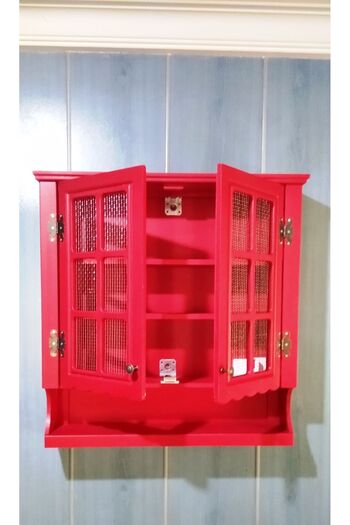 VİLLAÇAM AHŞAP Telli terek kırmızı telli dolap