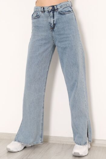 SHEVEGA Ανοιχτό μπλε Leg Slit Wide Leg Jeans Wide Leg Jeans