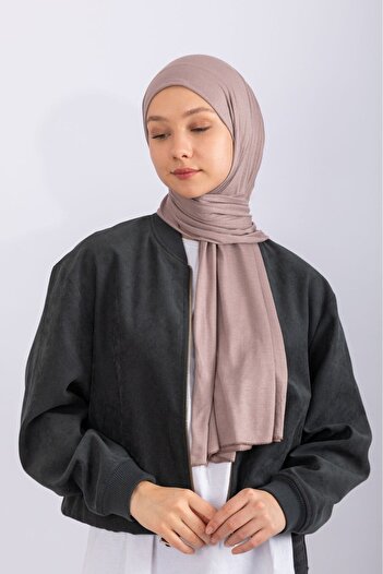 hijabchi Χτενισμένο Βαμβακερό Σάλι Τζέρσεϊ Σάλι - Βιζόν