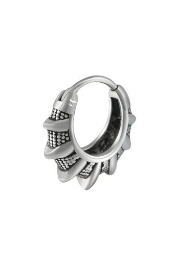 Jaida Moda Unisex Gothic Steel Hoop Earrings with Gray Viking Motif