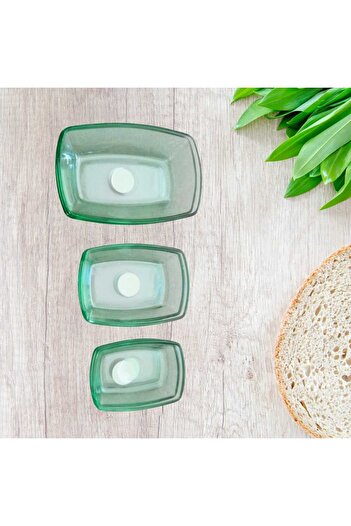 Paşabahçe Tokio Green 6-Piece Boat Plate Set - 12-14-18 cm