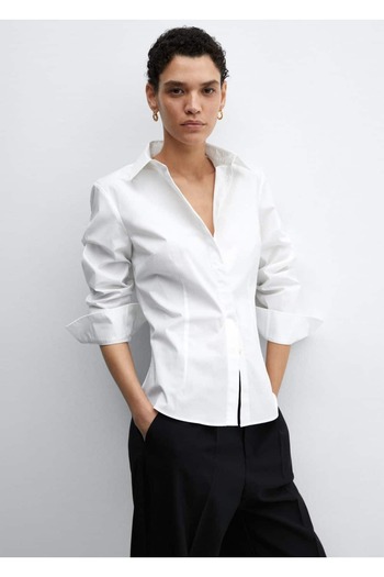 MANGO Woman Slim Fit Cotton Shirt