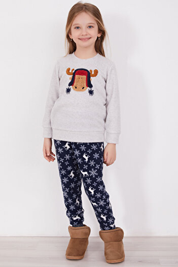 Arnetta Girl's Deer Grimelange Long Sleeve Pajama Set