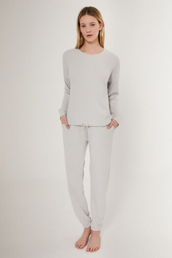 Pierre Cardin Pinstripe Gray Women's Long Sleeve Pajama Set