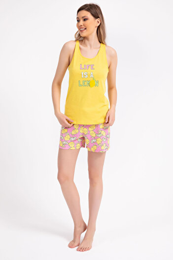 Arnetta Life Is A Lemon Yellow Women's Shorts Set