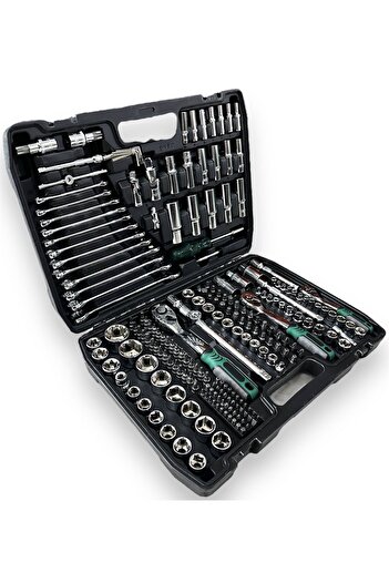 Newstar Tam Profesiyonel Germany 72 Diş Eğik Cırcır 216 Parça Lokma Takımı Oto Tamirci Tam Set 1/2-3/8-1/4
