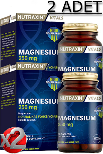 Nutraxin Nutraxin Magnesium Citrate - 2 Pieces 60 Tablets 250 Mg