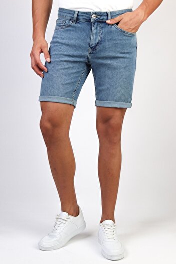 HLT JEANS Ανοιχτό μπλε Lycra Comfortable Jean Short - Ανδρικό Grinded Hlthe001952k