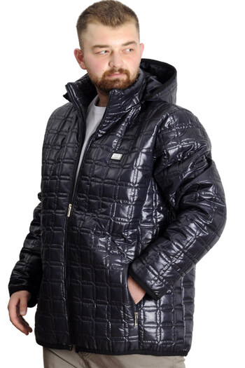 ModeXL Mode XL Великий розмір Чоловічий куртка з капюшоном Капітоне 23638 Синій