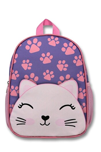 ÜMİT ÇANTA Cennec Purple Pink Cat Girl's Kindergarten Bag