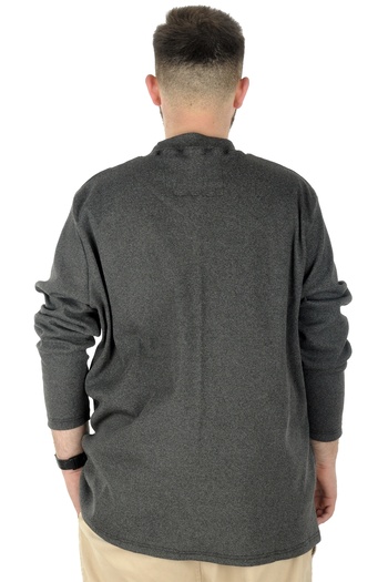 ModeXL Mode Xl Büyük Beden Uzun Kol Yarım Balıkçı Kazak 22558 Antrasit