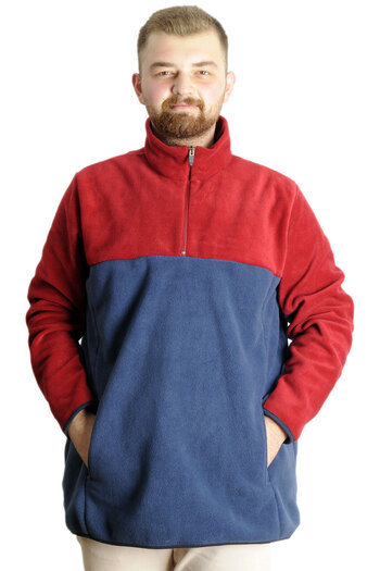 ModeXL Mode XL Men's Sweat Polo Collar Half Zip Fleece 22552 Indigo