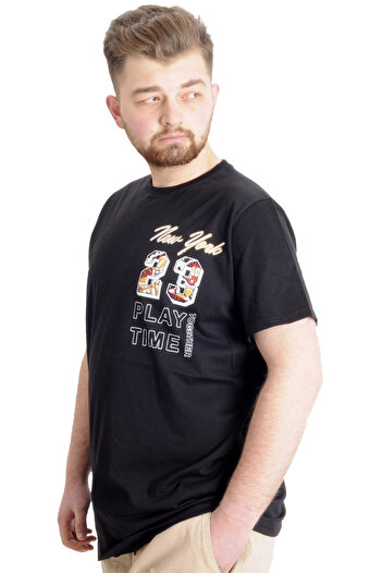 ModeXL Ανδρικό μπλουζάκι Mode Xl Μεγάλο Μέγεθος New York 23113 Μαύρο