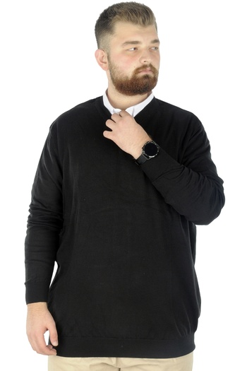 ModeXL Mode Xl Plus Size Sweater V-Neck 22206 Black