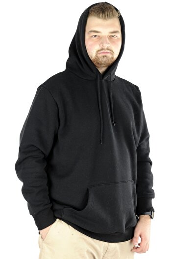 ModeXL Суитшърт Mode XL Plus Size с джоб Kangoroo Recycled B20532 Черен