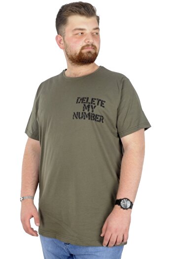 ModeXL Mode Xl Великий розмір Футболка з велосипедним коміром Delete 22169 Хакі