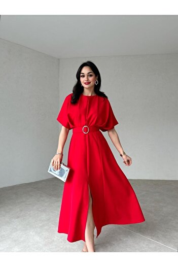 LİBAS Belt Detailed Midi Women's Dress
