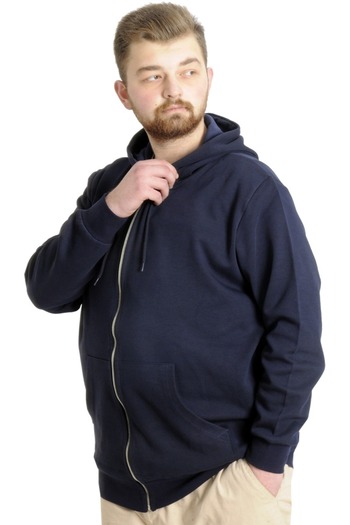 ModeXL Mode Xl Men's Cardigan Capson Zip Steel Interlock 21600 Navy Blue