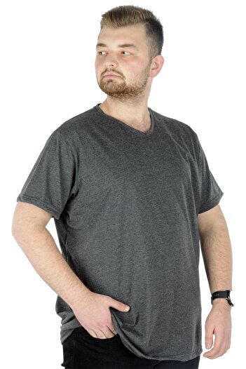ModeXL Mode Xl Μπλουζάκι μεγάλου μεγέθους V λαιμόκοψη 20032 Anthracite